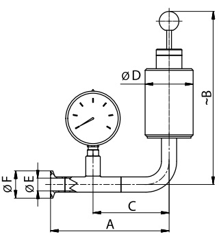 Шпунтаппарат - комбинация  с манометром - Ц (53322)