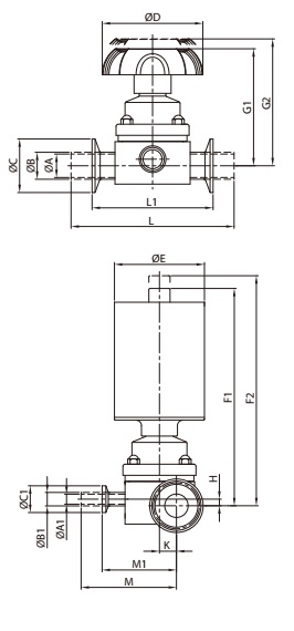 Схема трех ходового мембранного клапана